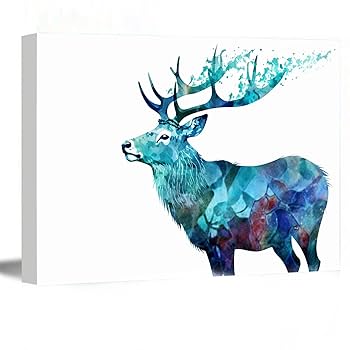 水彩画「鹿」 鹿の絵 オリジナルアート 野生動物のアートワーク 水彩画 鹿の